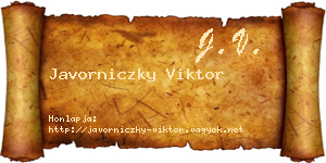 Javorniczky Viktor névjegykártya