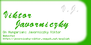 viktor javorniczky business card